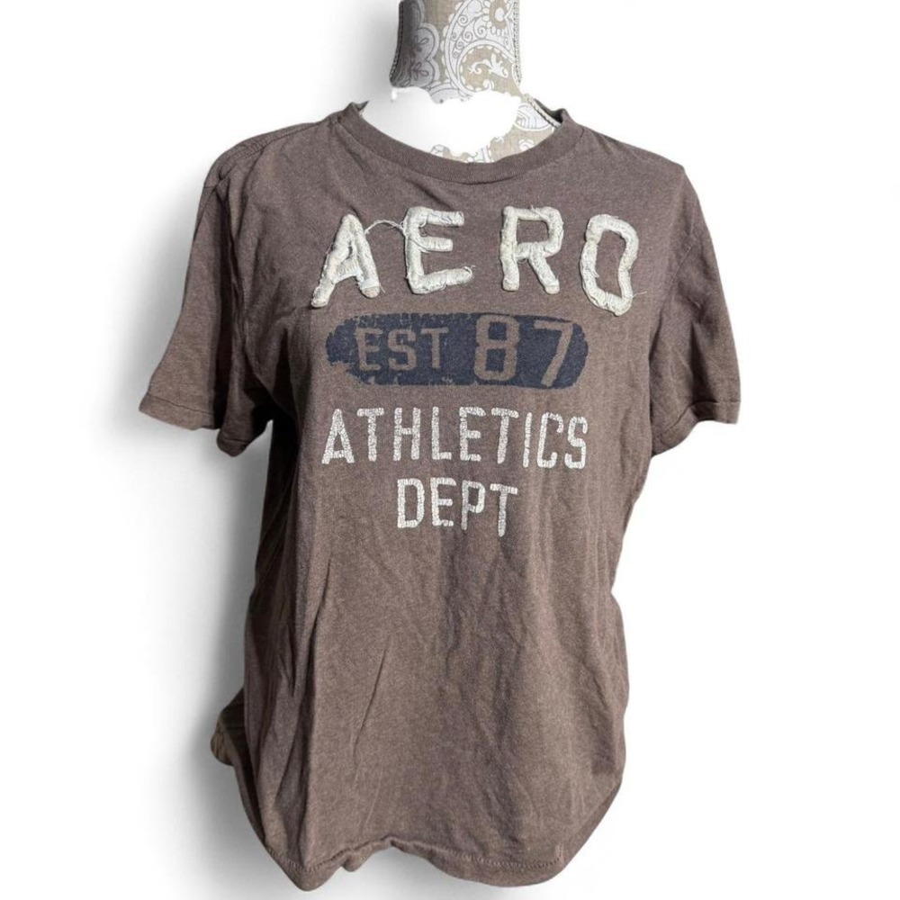 Y2K Brown Aeropostale T Shirt Streetwear Mall Rat Mall Core Size Large